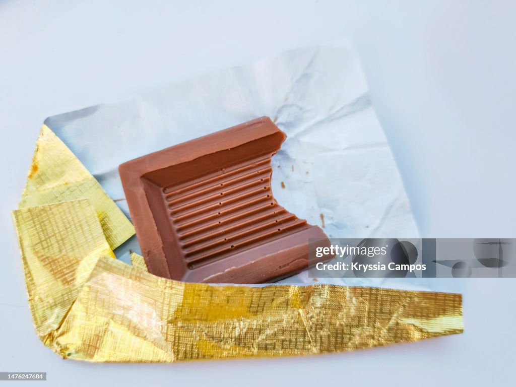 Chocolate Bar with Bite in Gold Foil
