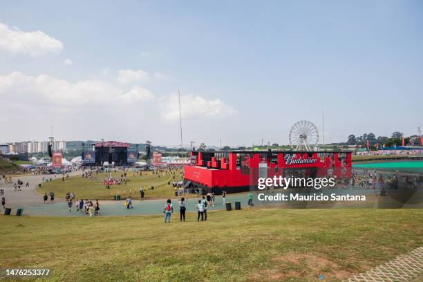 General view of the atmosphere during day two of Lollapalooza Brazil at Autodromo de Interlagos on March 25, 2023 in Sao Paulo, Brazil.