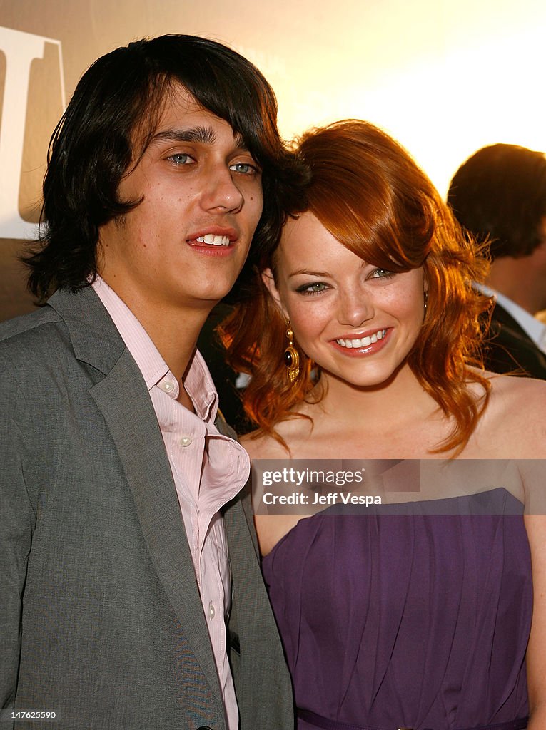 Actor Teddy Geiger and Actress Emma Stone arrives at Hollywood Life