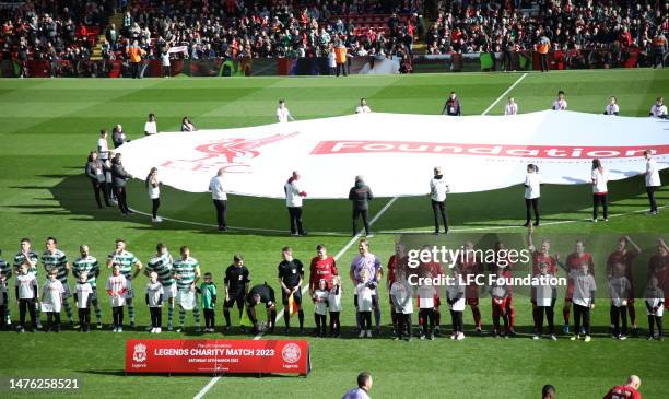 Anfield LED Boards at Anfield on March 25, 2023 in Liverpool, England.