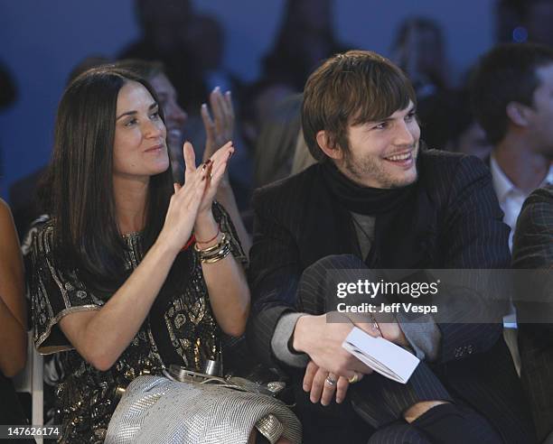 Demi Moore and Ashton Kutcher during 6th Annual GM Ten - Front Row in Los Angeles, California, United States.