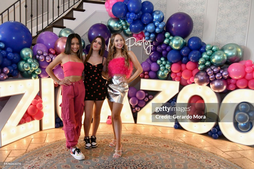 Chloe Adona, Lexy Kolker and Makayla Andrews attend the Zigazoo... News