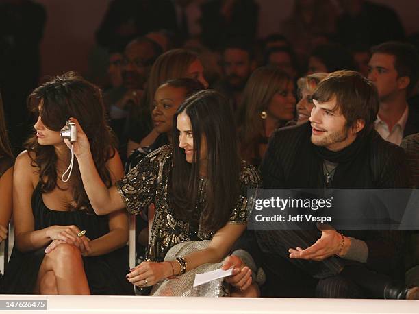 Penelope Cruz, Demi Moore and Ashton Kutcher during 6th Annual GM Ten - Front Row in Los Angeles, California, United States.