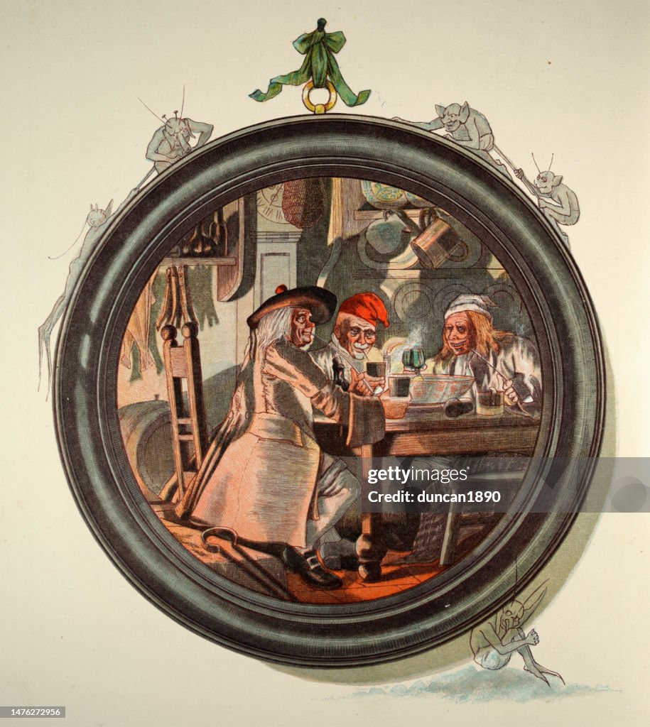 Tam o' Shanter, a tale by Robert Burns, Men drinking and smoking in a pub