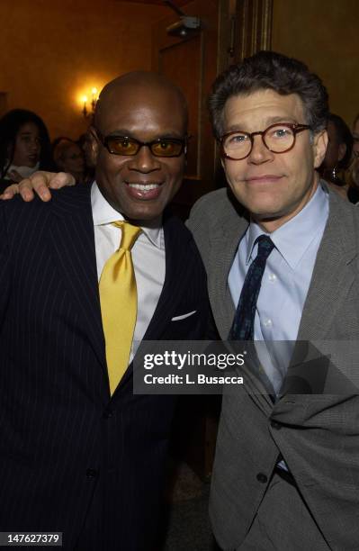 Antonio "LA" Reid with Al Franken during Arista Records Co-Sponsors Benefit for PENCIL featuring Avril Lavigne and Blu Cantrell at Hammerstein...