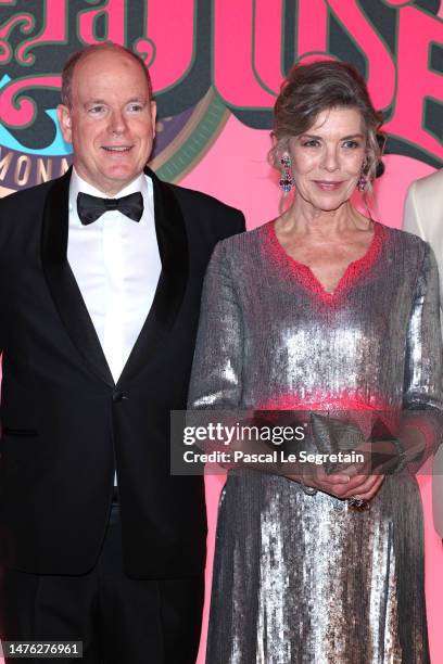 Albert II, Prince of Monaco and Caroline, Princess of Hanover attend the Rose Ball 2023 on MARCH 25, 2023 in Monaco, Monaco.