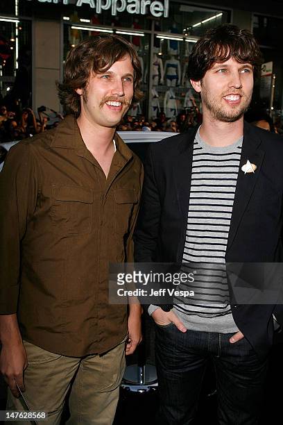 Actors Dan Heder and Jon Heder arrive on the red carpet of the Los Angeles premiere of "Star Trek" at the Grauman's Chinese Theater on April 30, 2009...