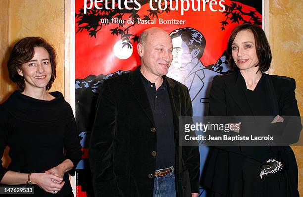 Catherine Mouchet, Director / co-writer Pascal Bonitzer and Kristin Scott Thomas