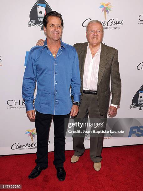 James Van Patten and Dick Van Patten arrive at the 8th Annual World Poker Tour Invitational at Commerce Casino on February 20, 2010 in City of...