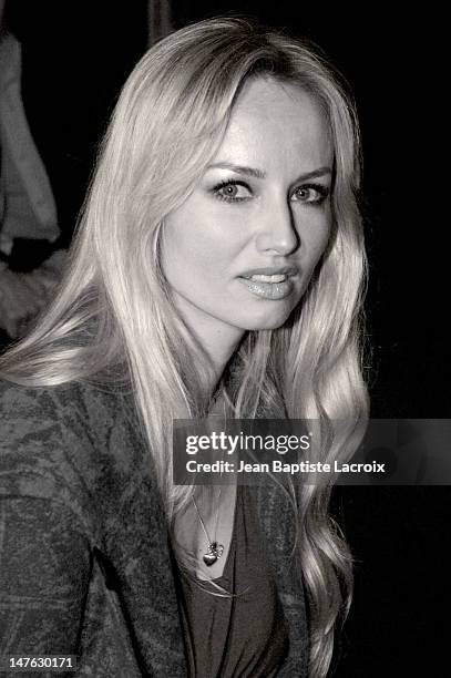 Adriana Karembeu during Paris Fashion Week Ready to Wear Spring / Summer 2005 - Guy Laroche - Front Row at Carrousel du Louvre in Paris, France.