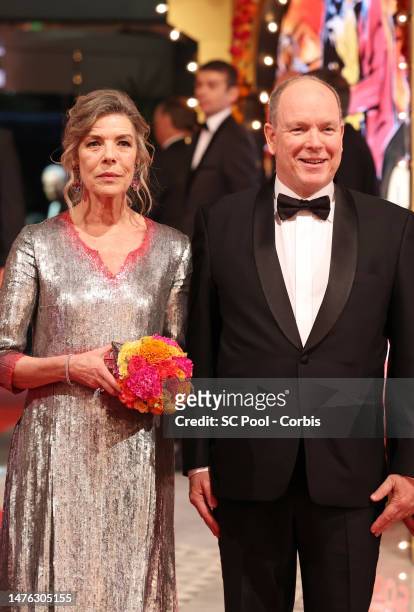 Princess Caroline of Hanover, and Prince Albert II of Monaco attend the Rose Ball 2023 on March 25, 2023 in Monaco, Monaco.