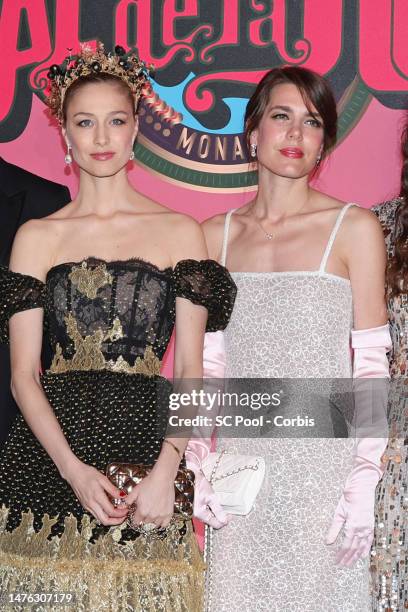 Beatrice Borromeo and Charlotte Casiraghi attend the Rose Ball 2023 on March 25, 2023 in Monaco, Monaco.