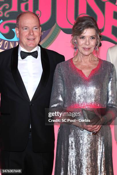 Prince Albert II of Monaco and Princess Caroline of Hanover attend the Rose Ball 2023 on March 25, 2023 in Monaco, Monaco.