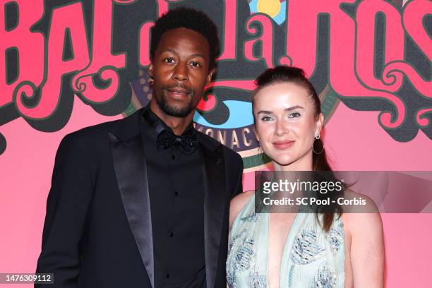 Gaël Monfils and Elina Svitolina attend the Rose Ball 2023 on March 25, 2023 in Monaco, Monaco.