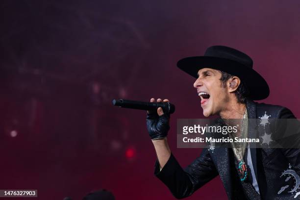 Perry Farrell of Jane's Addiction performs live on stage during day two of Lollapalooza Brazil at Autodromo de Interlagos on March 25, 2023 in Sao...