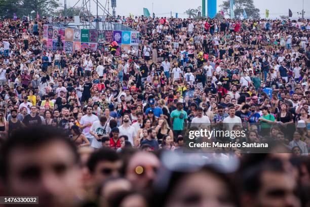 General view of the atmosphere during day two of Lollapalooza Brazil at Autodromo de Interlagos on March 25, 2023 in Sao Paulo, Brazil.