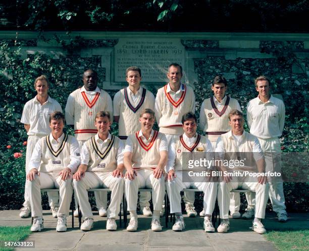 The MCC team prior to their match against the Minor Counties XI at Lord's cricket ground in London, 5th September 1995. The match, played to...
