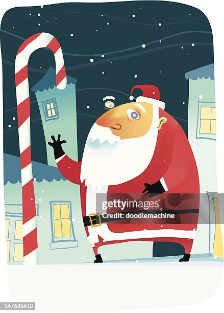 happy santa - santa waving stock illustrations