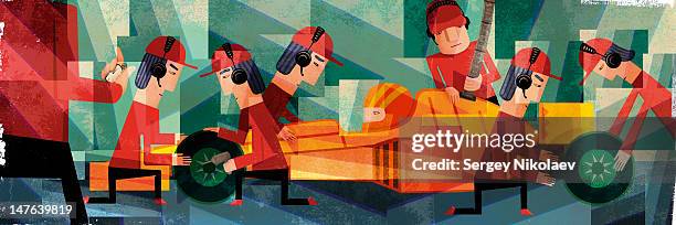 pit stop - pit stop stock illustrations