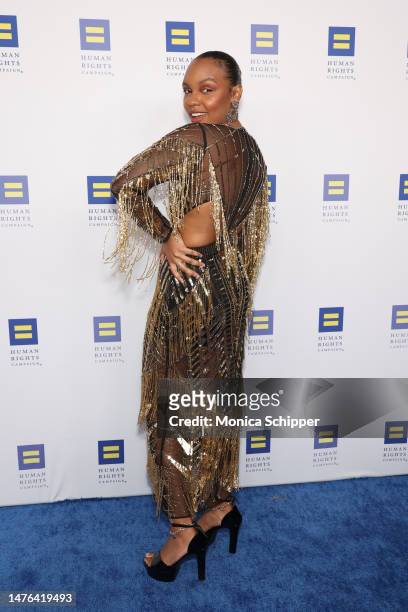 Sierra Aylina McClain attends the Human Rights Campaign 2023 Los Angeles Dinner at JW Marriott Los Angeles L.A. LIVE on March 25, 2023 in Los...