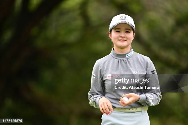 Haruka Kawasaki of Japan is seen during the final round of AXA Ladies Golf Tournament in Miyazaki at UMK County Club on March 26, 2023 in Miyazaki,...