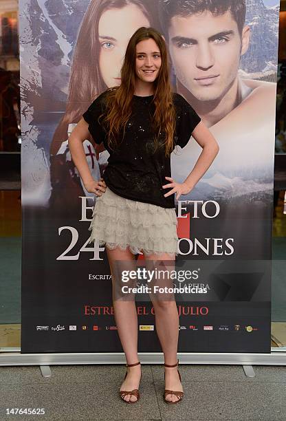 Ona Casamiquela attends a photocall for 'El Secreto de los 24 Escalones' at the Palafox Cinema on July 2, 2012 in Madrid, Spain.