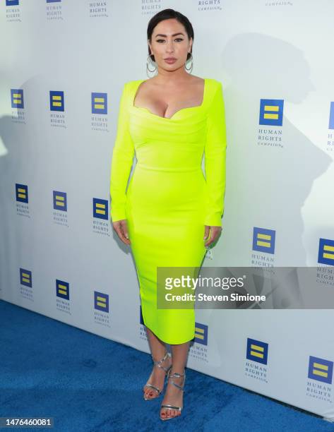 Karlee Pere attends the Human Rights Campaign 2023 Los Angeles Dinner at JW Marriott Los Angeles L.A. LIVE on March 25, 2023 in Los Angeles,...