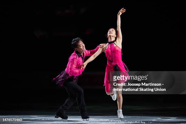 Kana Muramoto and Daisuke Takahashi of Japan perform in the Gala Exhibition during the ISU World Figure Skating Championships at Saitama Super Arena...