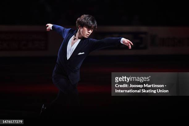 Shoma Uno of Japan performs in the Gala Exhibition during the ISU World Figure Skating Championships at Saitama Super Arena on March 26, 2023 in...