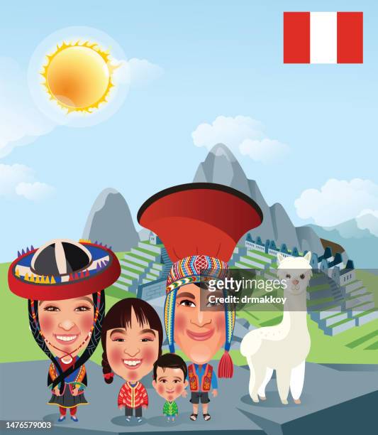 peruanische familie in der
machu picchu - machu picchu stock-grafiken, -clipart, -cartoons und -symbole