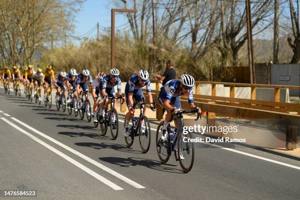 Fausto Masnada of Italy and Team Soudal Quick-Step leads the peloton during the 102nd Volta Ciclista a Catalunya 2023, Stage 7 a 135.8km stage from...