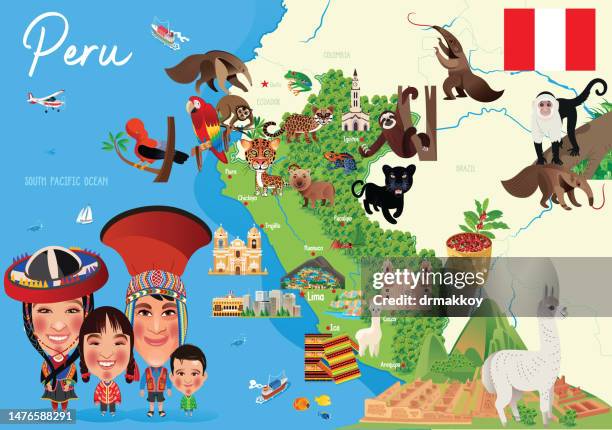 peru map - peru stock illustrations