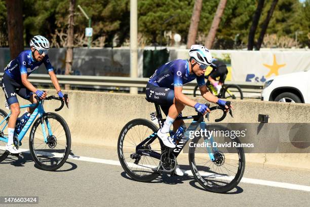 Ivan Sosa of Colombia and Einer Rubio of Colombia and Movistar Team competes during the 102nd Volta Ciclista a Catalunya 2023, Stage 7 a 135.8km...