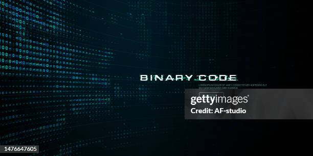 binary code background - digital data stream binary stock illustrations
