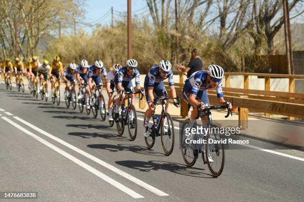 Fausto Masnada of Italy and Team Soudal Quick-Step leads the peloton during the 102nd Volta Ciclista a Catalunya 2023, Stage 7 a 135.8km stage from...
