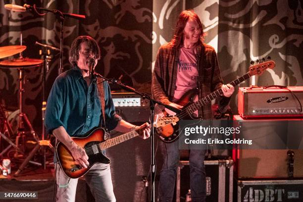 Mike Cooley and Matt Patton of Drive By Truckers perform at Joy Theater on March 25, 2023 in New Orleans, Louisiana.