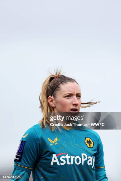 Laura Cooper of Wolverhampton Wanderers looks on during the Birmingham County Cup Semi-Final match between Wolverhampton Wanderers Women and West...