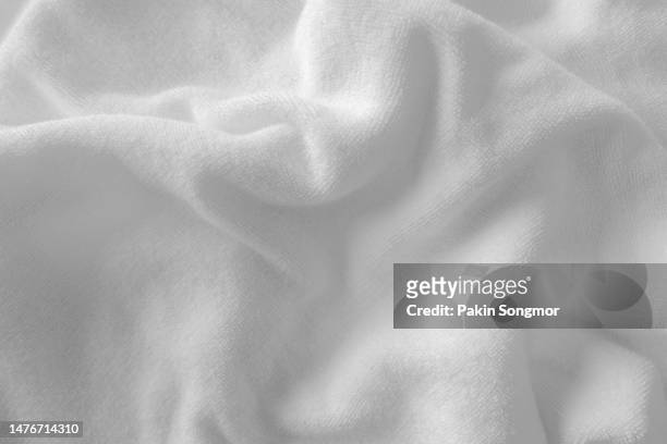 white color towel as a background. - blanket texture stock pictures, royalty-free photos & images