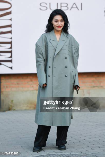 Guest is seen attending the CHICCO MAO show in China Fashion Week 2023 A/W on March 26, 2023 in Beijing, China.