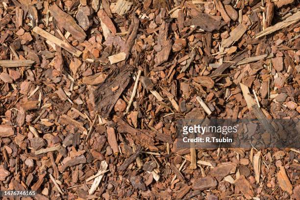 mulch wood bark material - bark mulch stock pictures, royalty-free photos & images