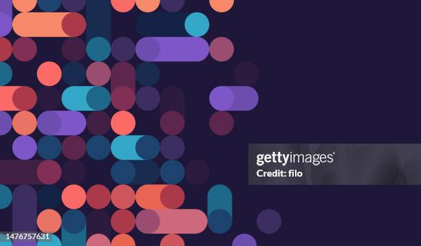 modern data node digital abstract pixel background - network abstract stock illustrations