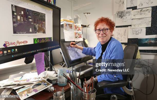 Cynthia Wells, an accomplished digital artist and animator who started her career working as an animator for Disney, is shown in her studio, located...