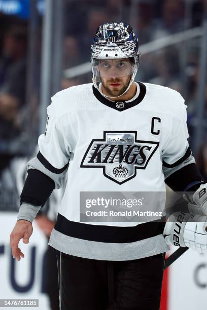 Anze Kopitar of the Los Angeles Kings in the first period at Crypto.com Arena on March 25, 2023 in Los Angeles, California.