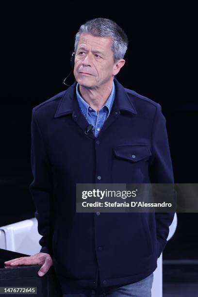 Emmanuel Carrère attends "Che Tempo Che Fa" Tv Show on March 26, 2023 in Milan, Italy.