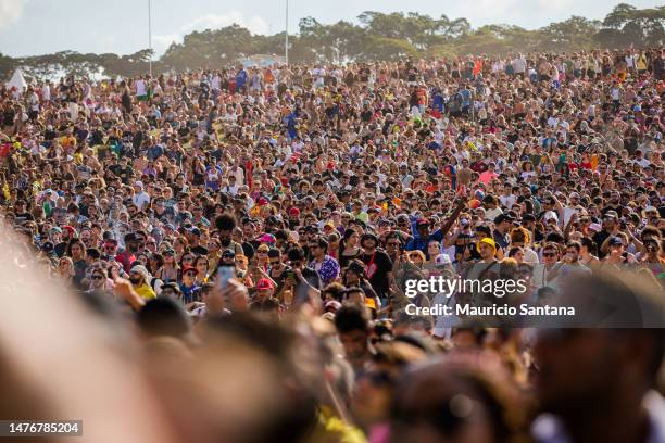 General view of the atmosphere during the closing day of Lollapalooza Brazil at Autodromo de Interlagos on March 26, 2023 in Sao Paulo, Brazil.