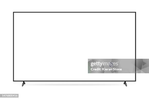 blank tv on stands - televisietoestel stockfoto's en -beelden