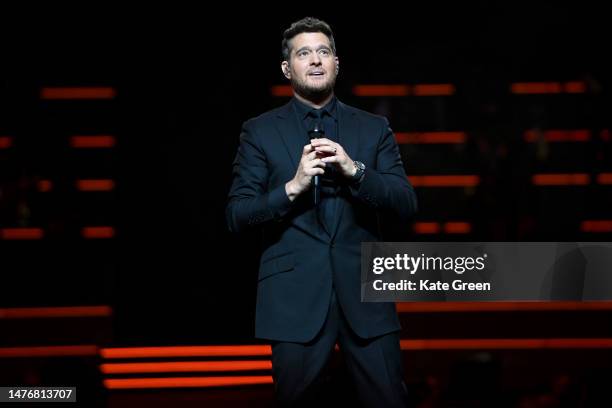 Michael Bublé performs at The O2 Arena on March 26, 2023 in London, England.