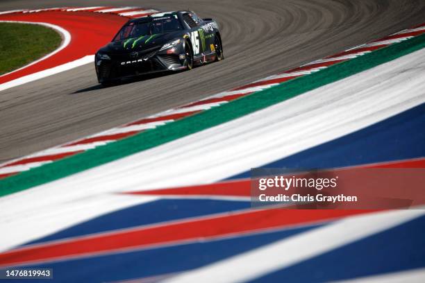 Tyler Reddick, driver of the Monster Energy Toyota, drives during the NASCAR Cup Series EchoPark Automotive Grand Prix at Circuit of The Americas on...