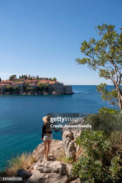 sveti stefan, budva, montenegro. - 蒙特內哥羅 個照片及圖片檔