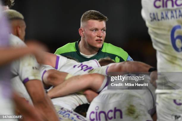 Tom Pearson of London Irish looks on during the Gallagher Premiership Rugby match between London Irish and Northampton Saints at Gtech Community...